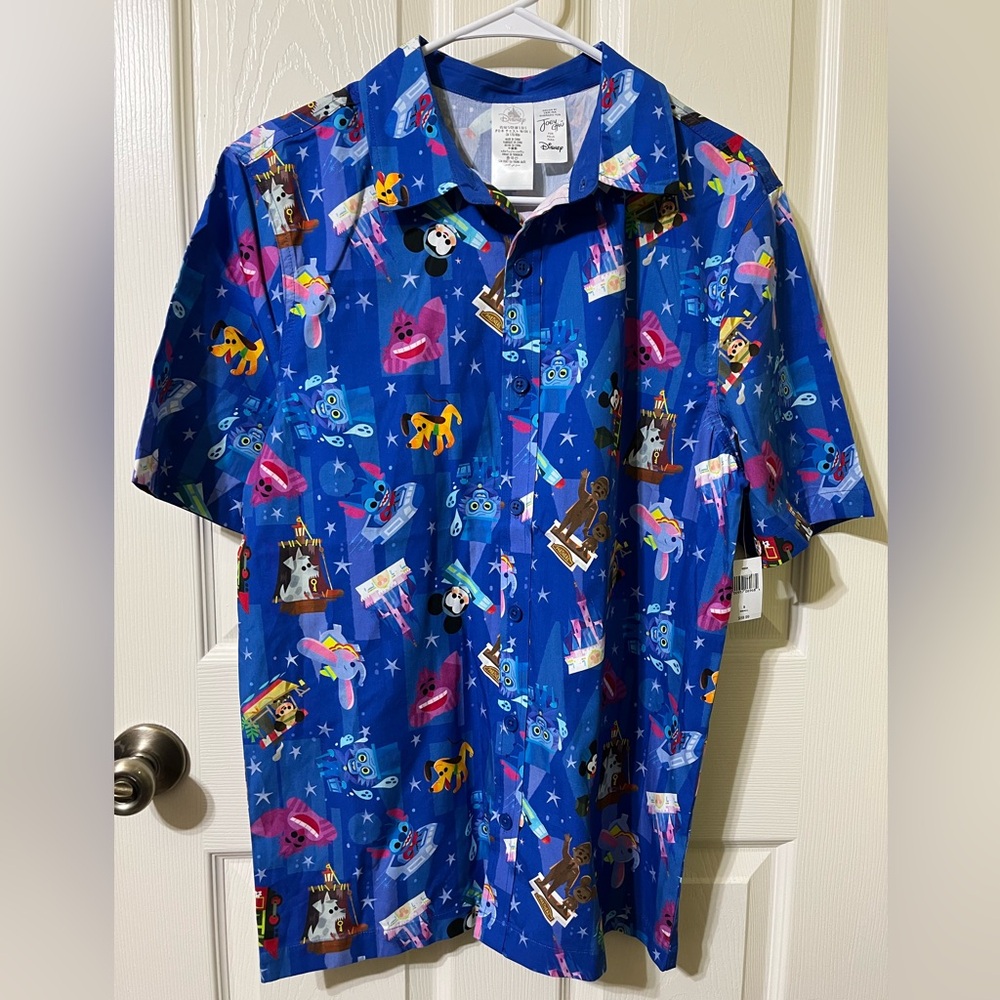 2023 Disney Parks Joey Chou Magic Kingdom Woven Camp Shirt - NWT Adult Size S